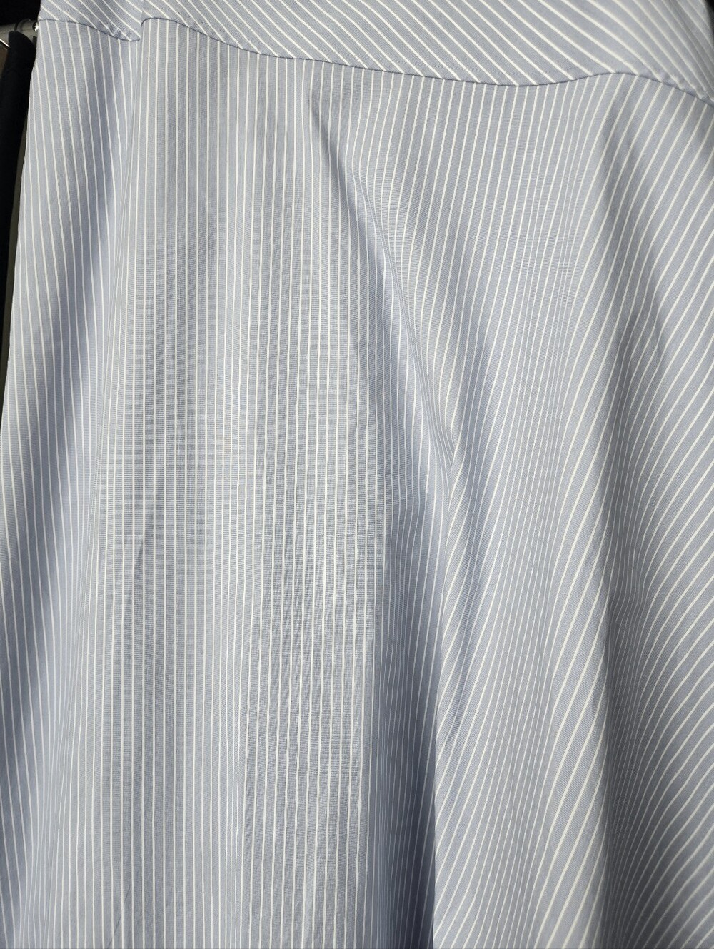 Angled Yoke Skirt in Striped Cotton-Blend - Picture 4 of 11